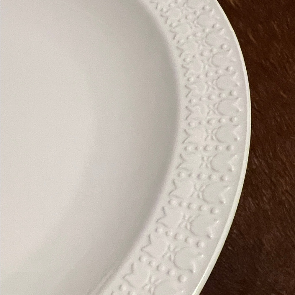 Set of 4 VTG PYROCERAM® by Corning White Dinner Plate Tulip Rim USA - Picture 4 of 7